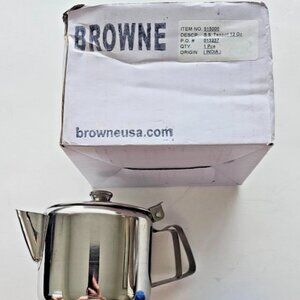 Browne Foodservice (515000) Small 12 oz Stainless Steel Economy Teapot READ